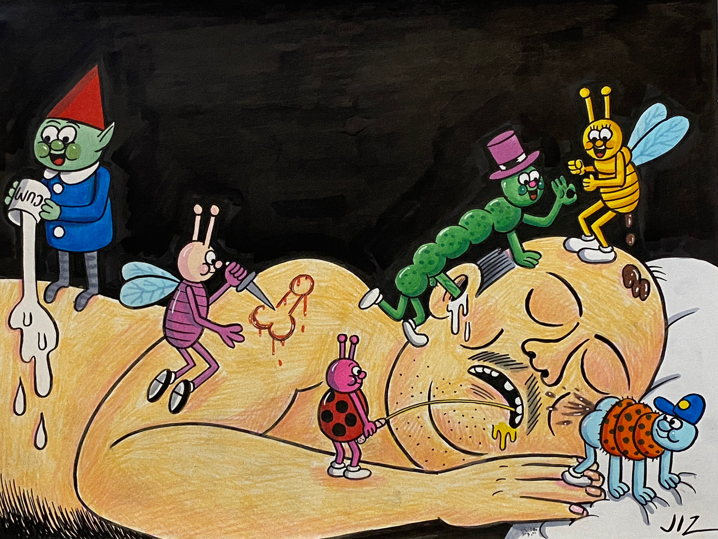 Johnny Ryan - Cartoons on Paper (Row 7 - 14 Artworks)