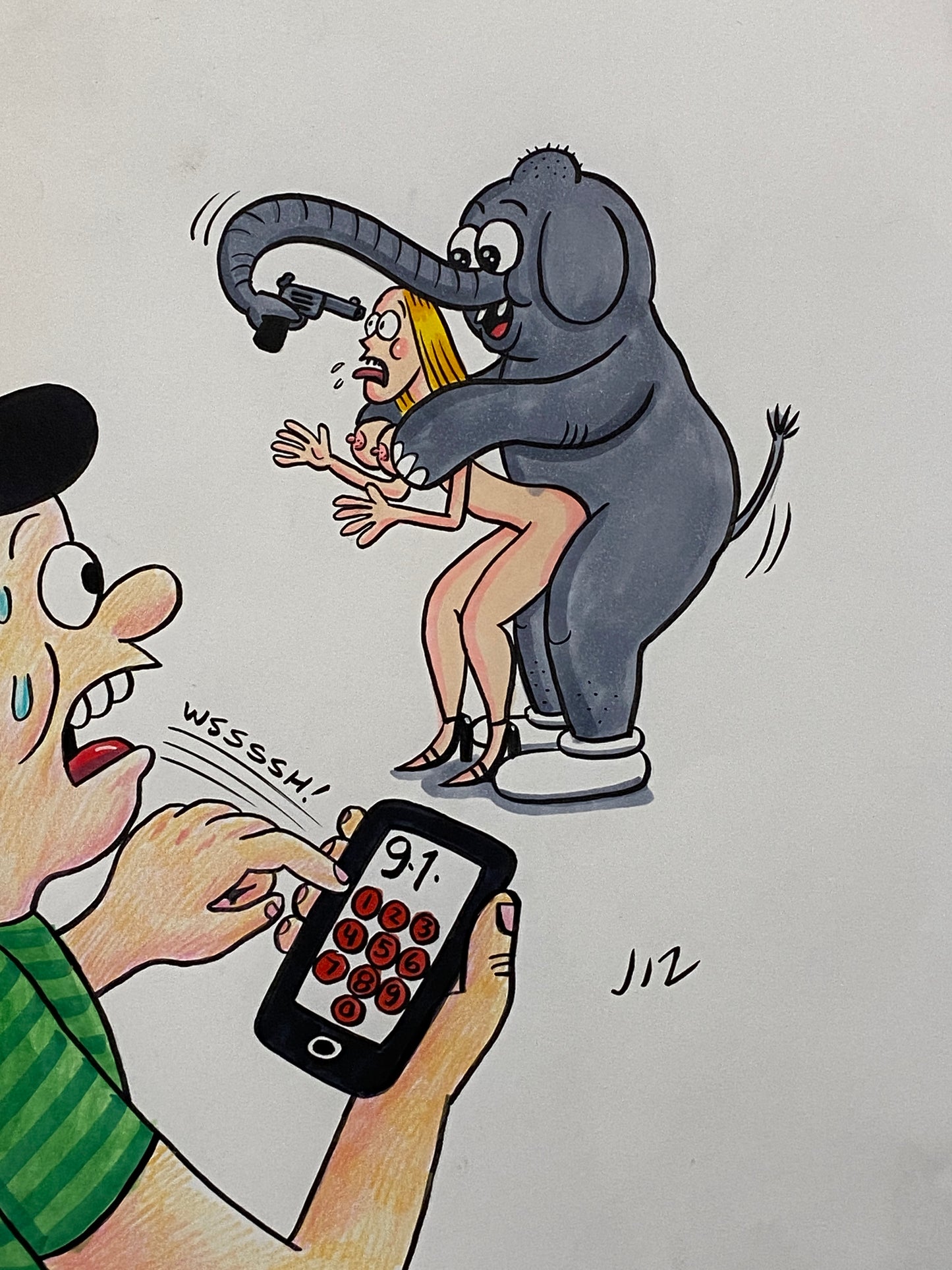 Johnny Ryan - Cartoons on Paper (Row 7 - 14 Artworks)