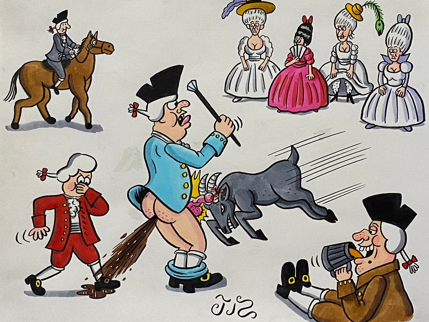 Johnny Ryan - Cartoons on Paper (Row 6 - 14 Artworks)