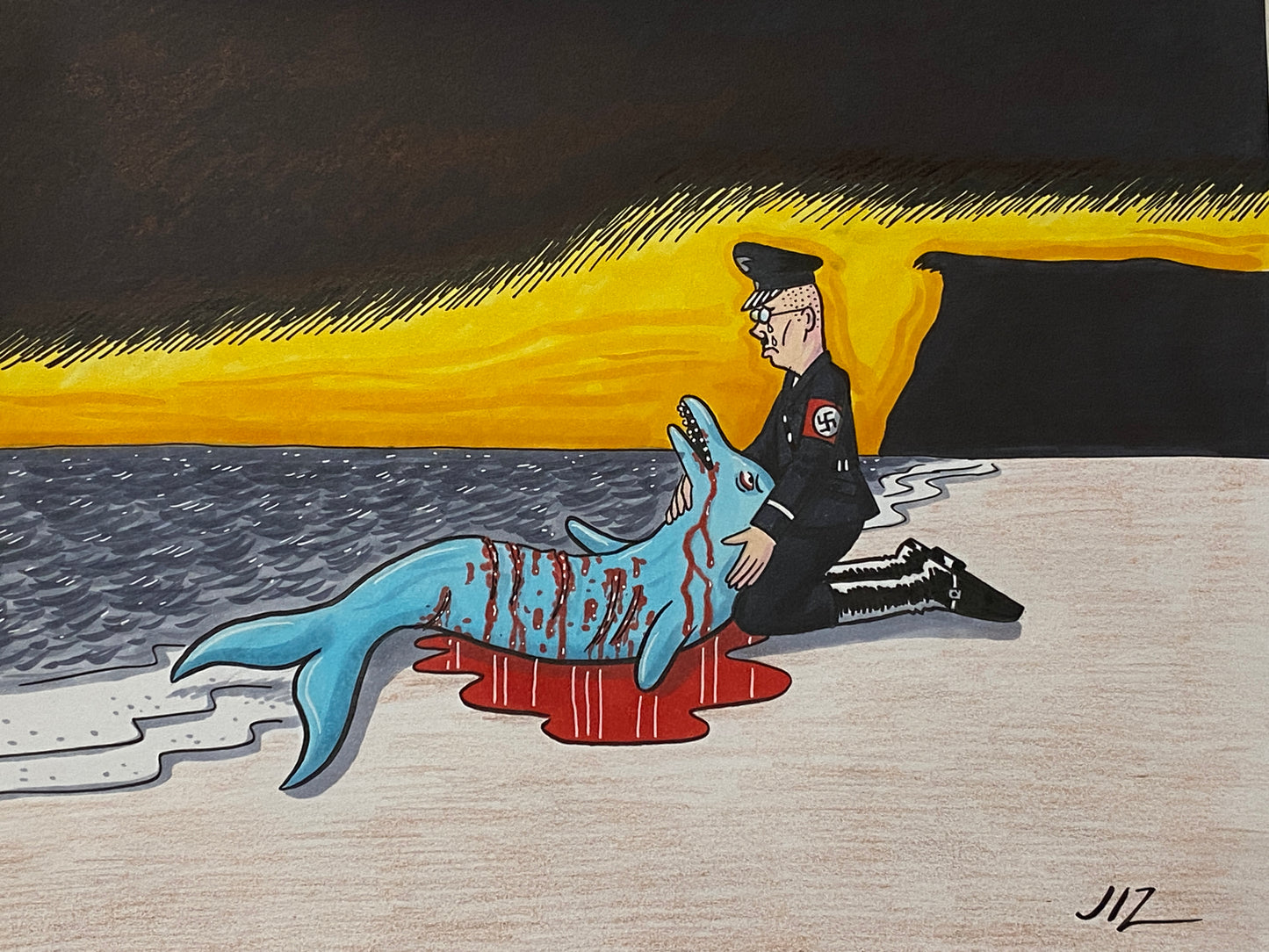 Johnny Ryan - Cartoons on Paper (Row 4 - 14 Artworks)