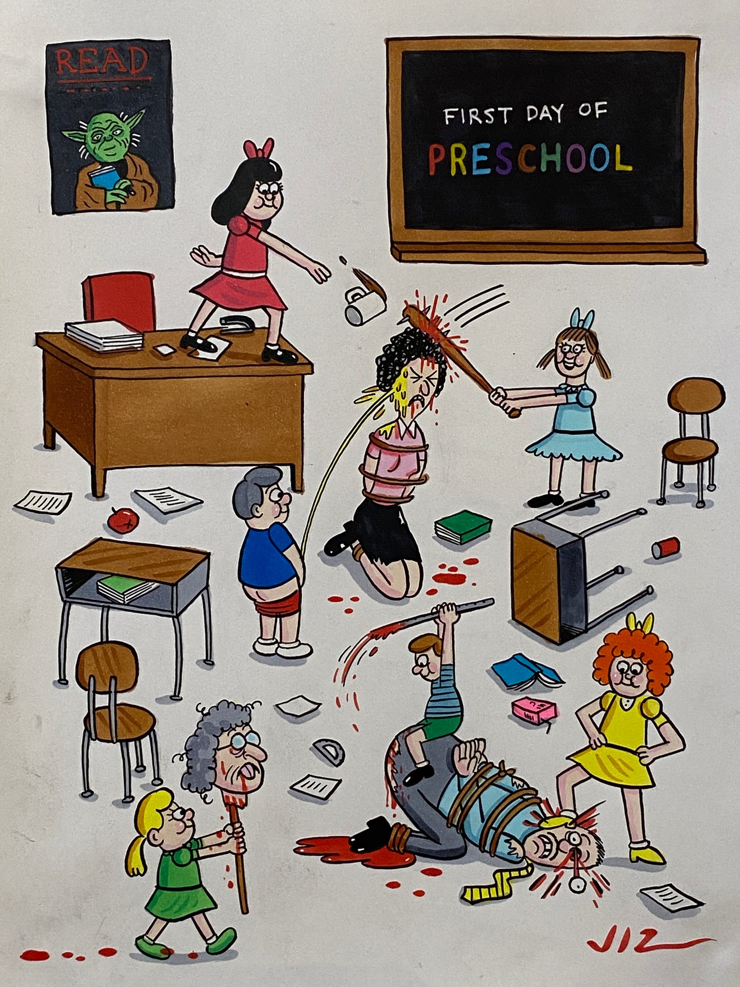 Johnny Ryan - Cartoons on Paper (Row 7 - 14 Artworks)
