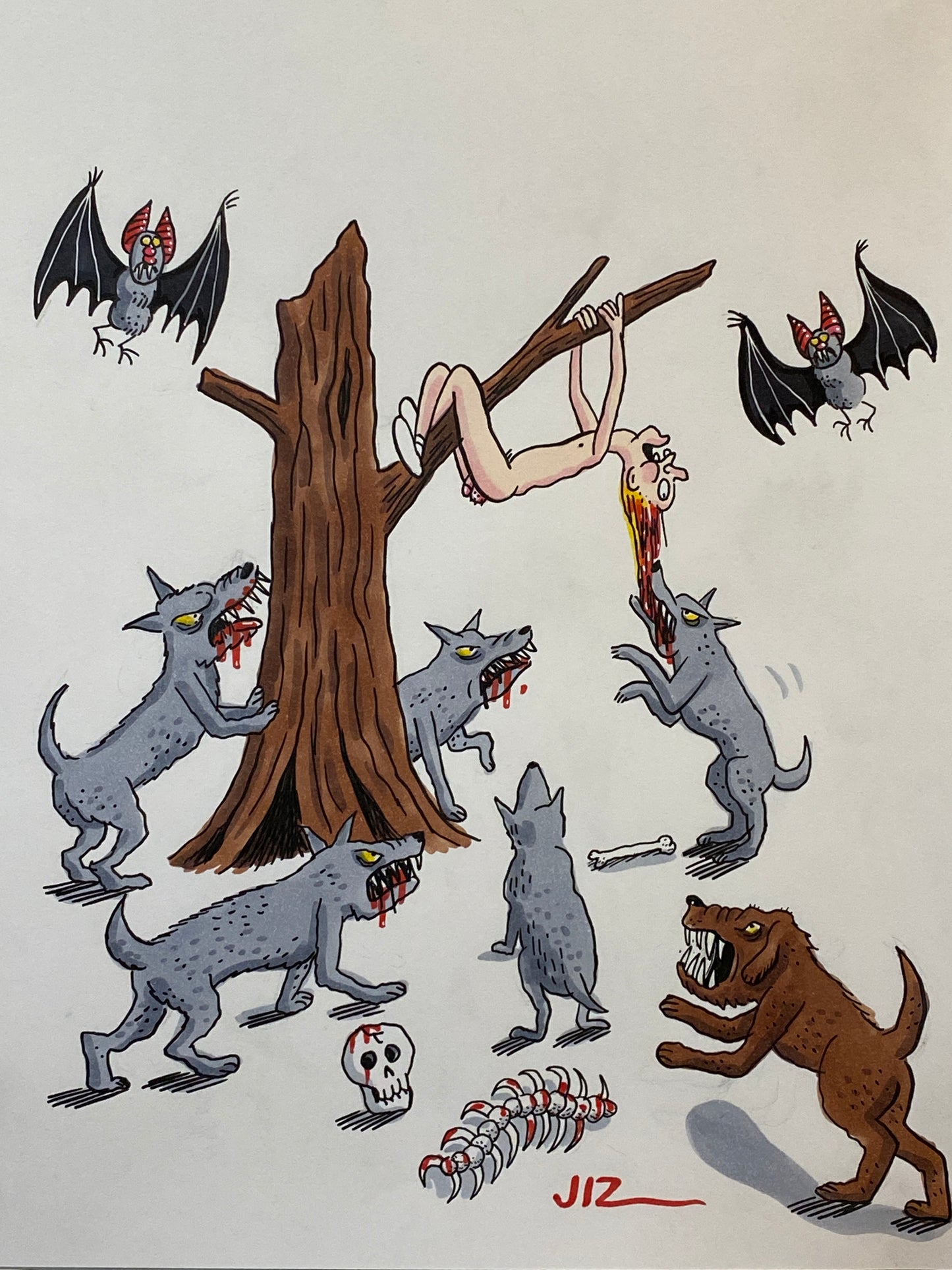 Johnny Ryan - Cartoons on Paper (Row 5 - 15 Artworks)