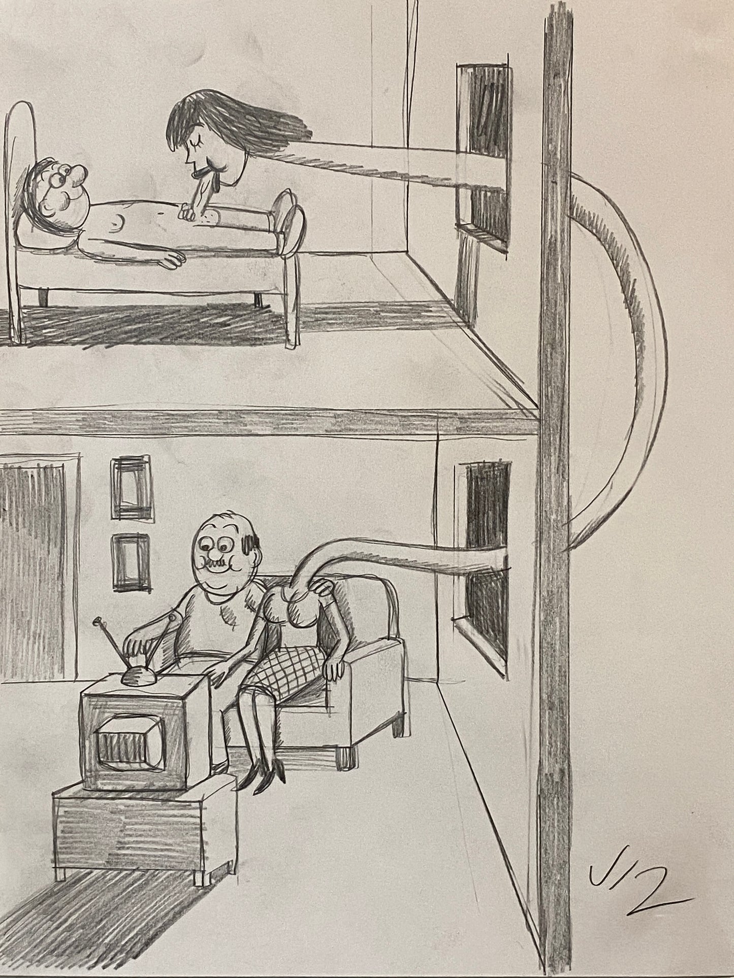 Johnny Ryan - Cartoons on Paper (Row 7 - 14 Artworks)