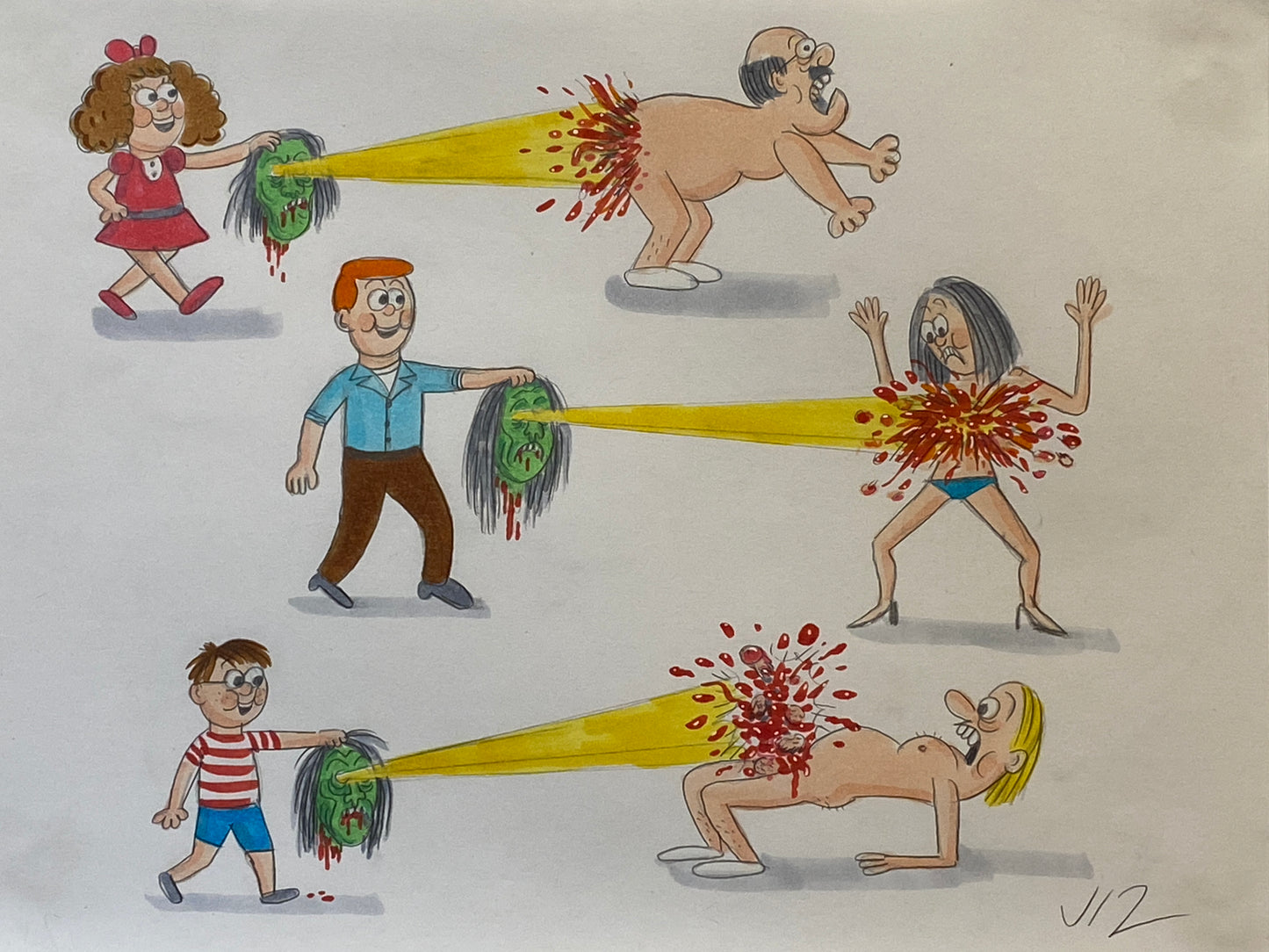 Johnny Ryan - Cartoons on Paper (Row 6 - 14 Artworks)