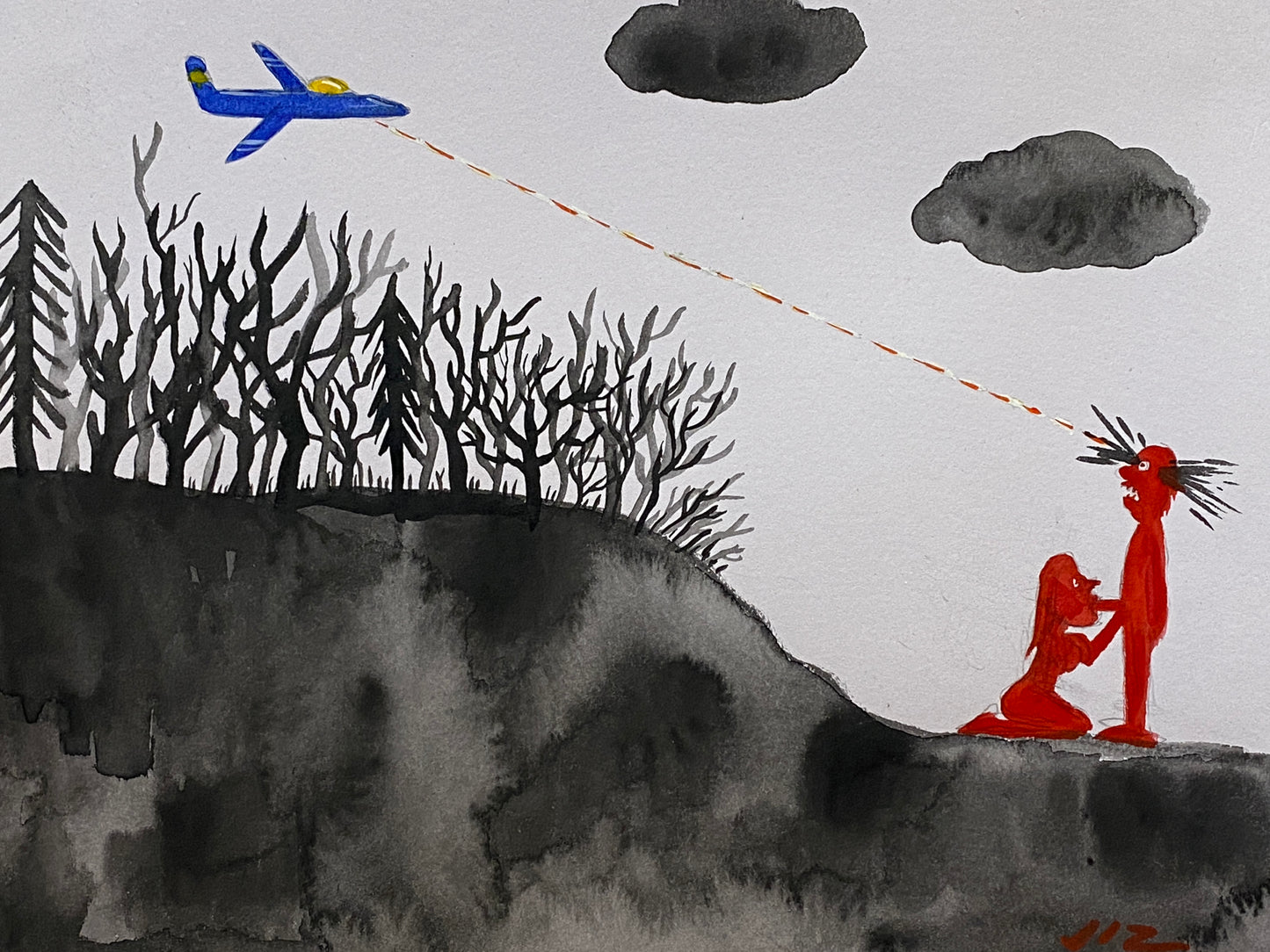 Johnny Ryan - Cartoons on Paper (Watercolor - 7 Artworks)