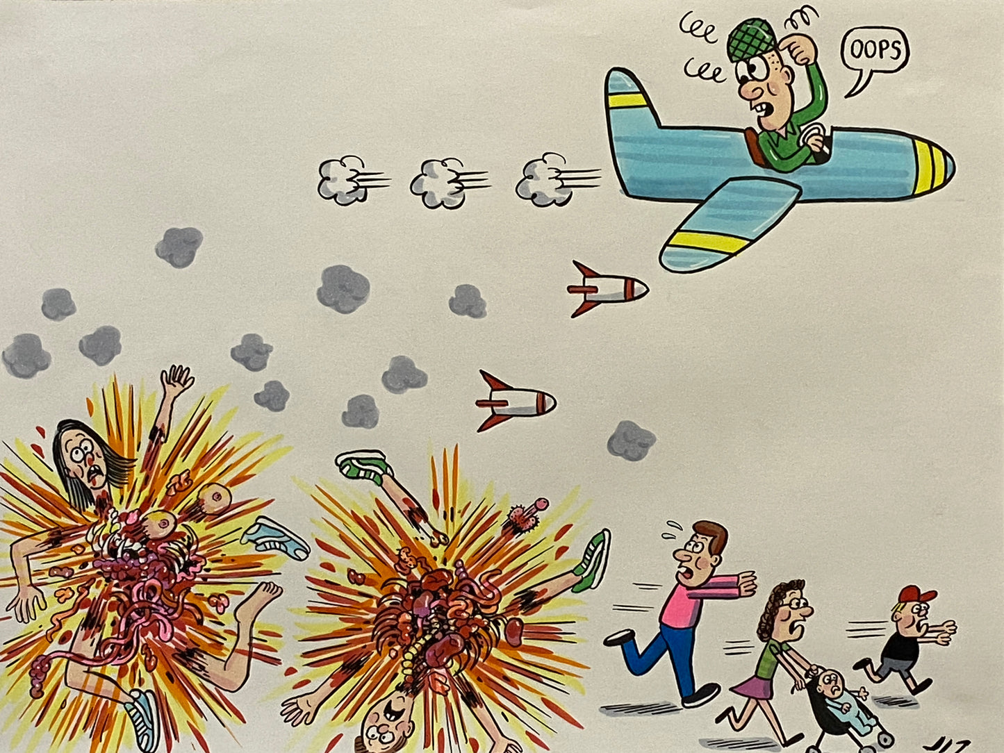 Johnny Ryan - Cartoons on Paper (Row 6 - 14 Artworks)