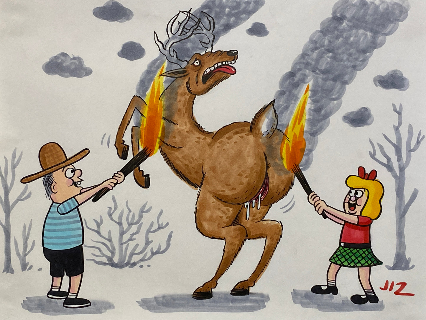 Johnny Ryan - Cartoons on Paper (Row 4 - 14 Artworks)