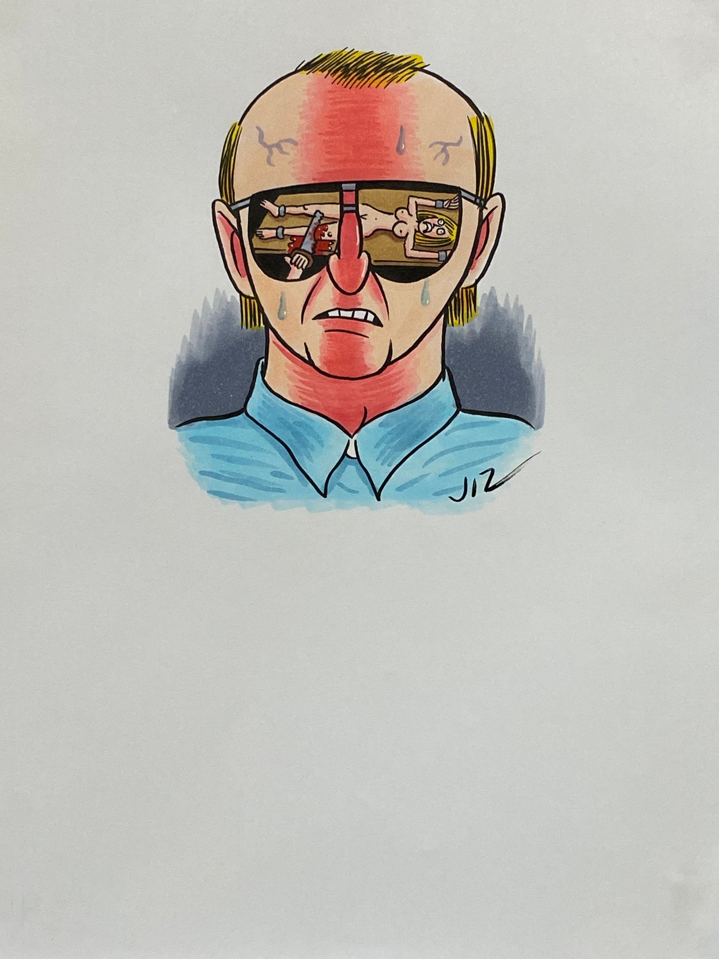 Johnny Ryan - Cartoons on Paper (Row 4 - 14 Artworks)