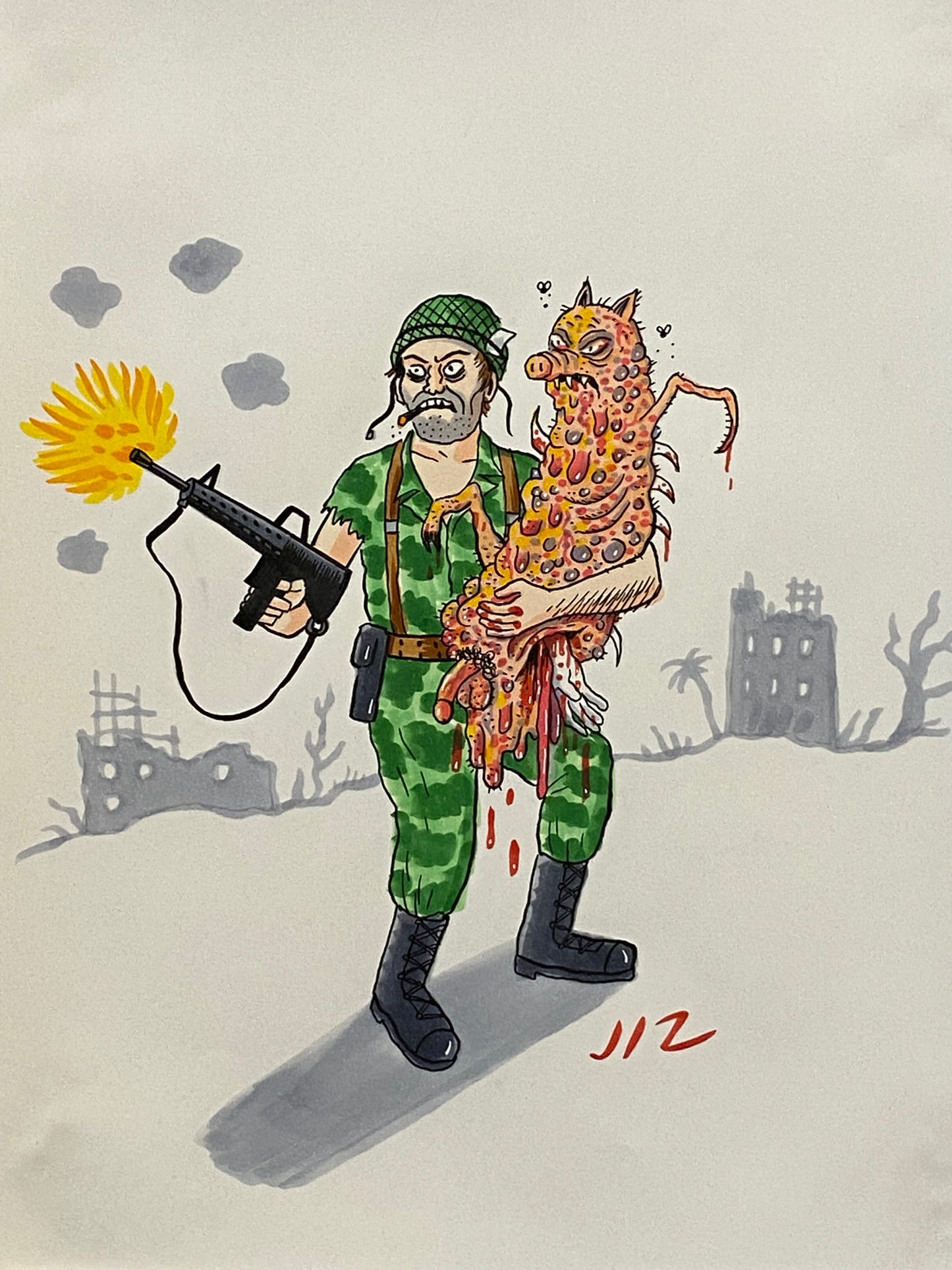 Johnny Ryan - Cartoons on Paper (Row 6 - 14 Artworks)