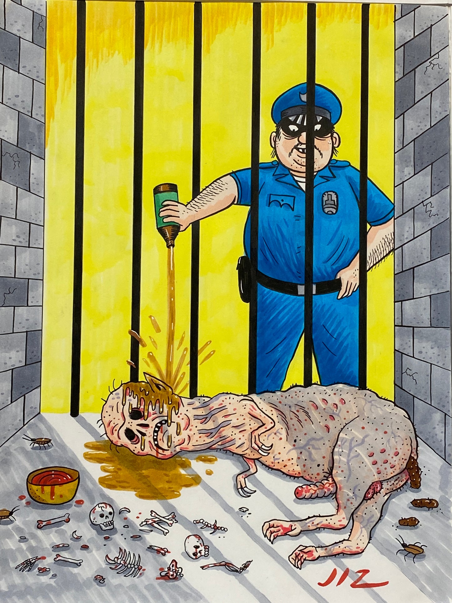 Johnny Ryan - Cartoons on Paper (Row 4 - 14 Artworks)