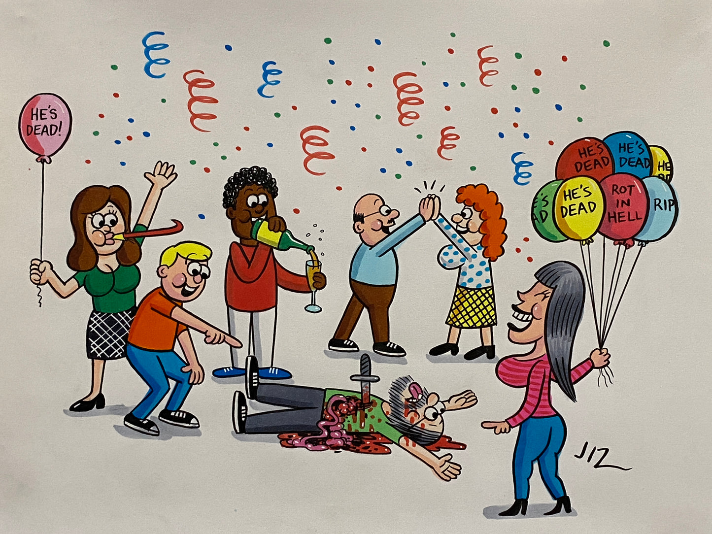 Johnny Ryan - Cartoons on Paper (Row 7 - 14 Artworks)