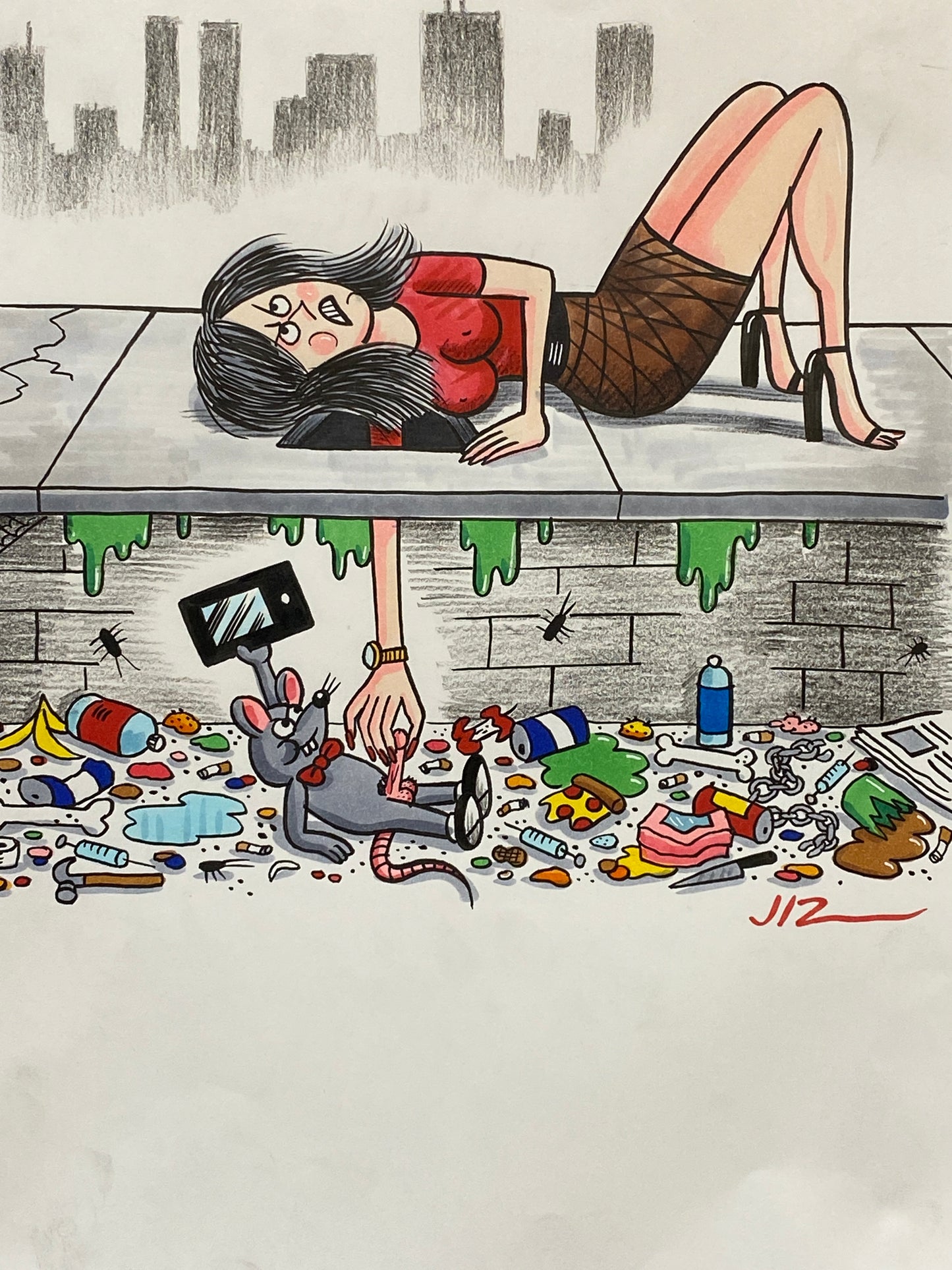 Johnny Ryan - Cartoons on Paper (Row 4 - 14 Artworks)