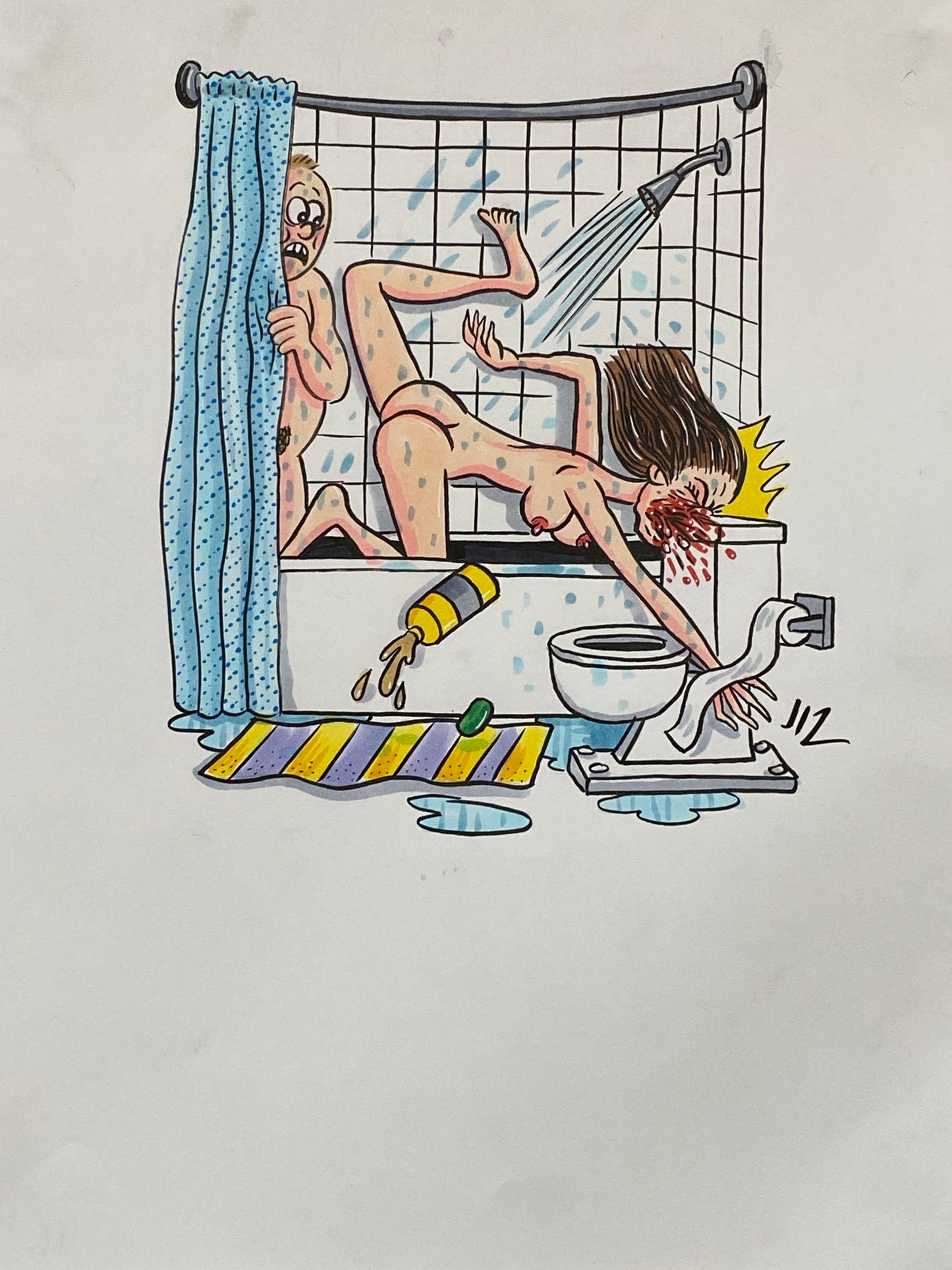 Johnny Ryan - Cartoons on Paper (Row 4 - 14 Artworks)
