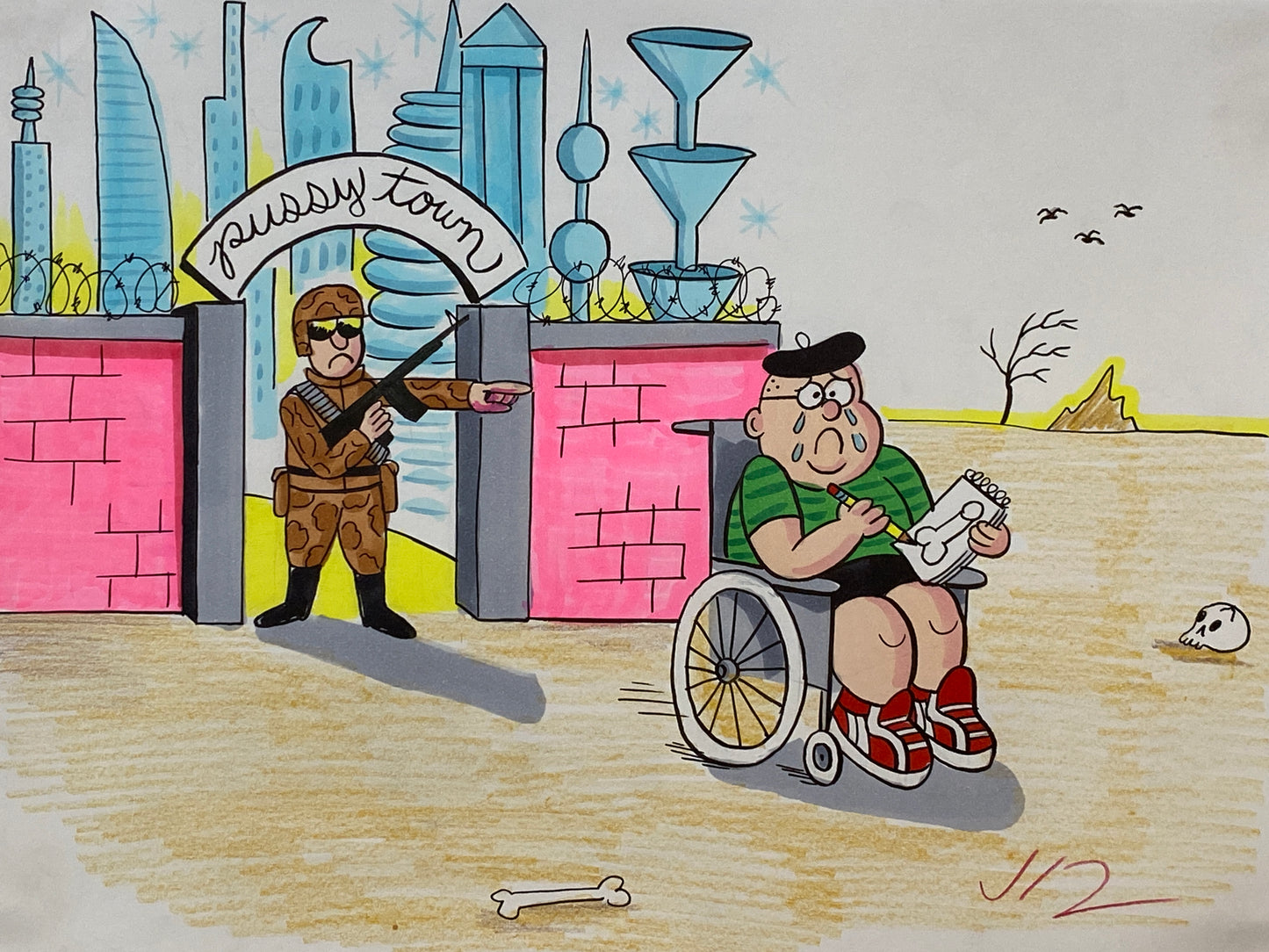 Johnny Ryan - Cartoons on Paper (Row 1 - 11 Artworks)