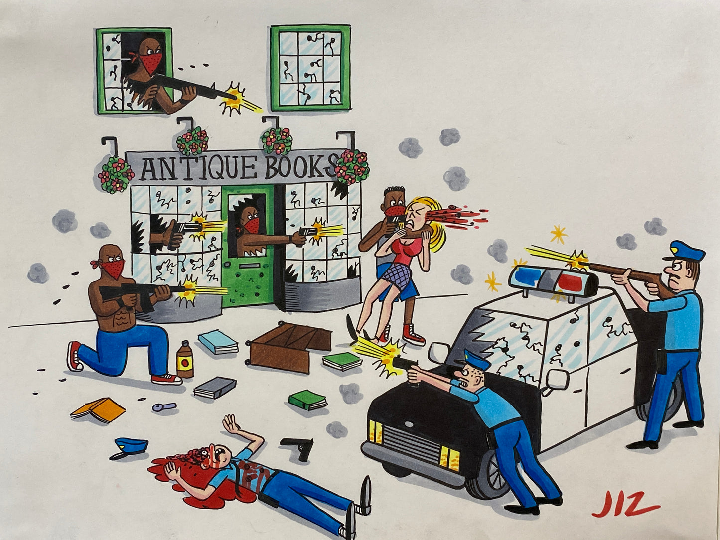 Johnny Ryan - Cartoons on Paper (Row 2 - 14 Artworks)