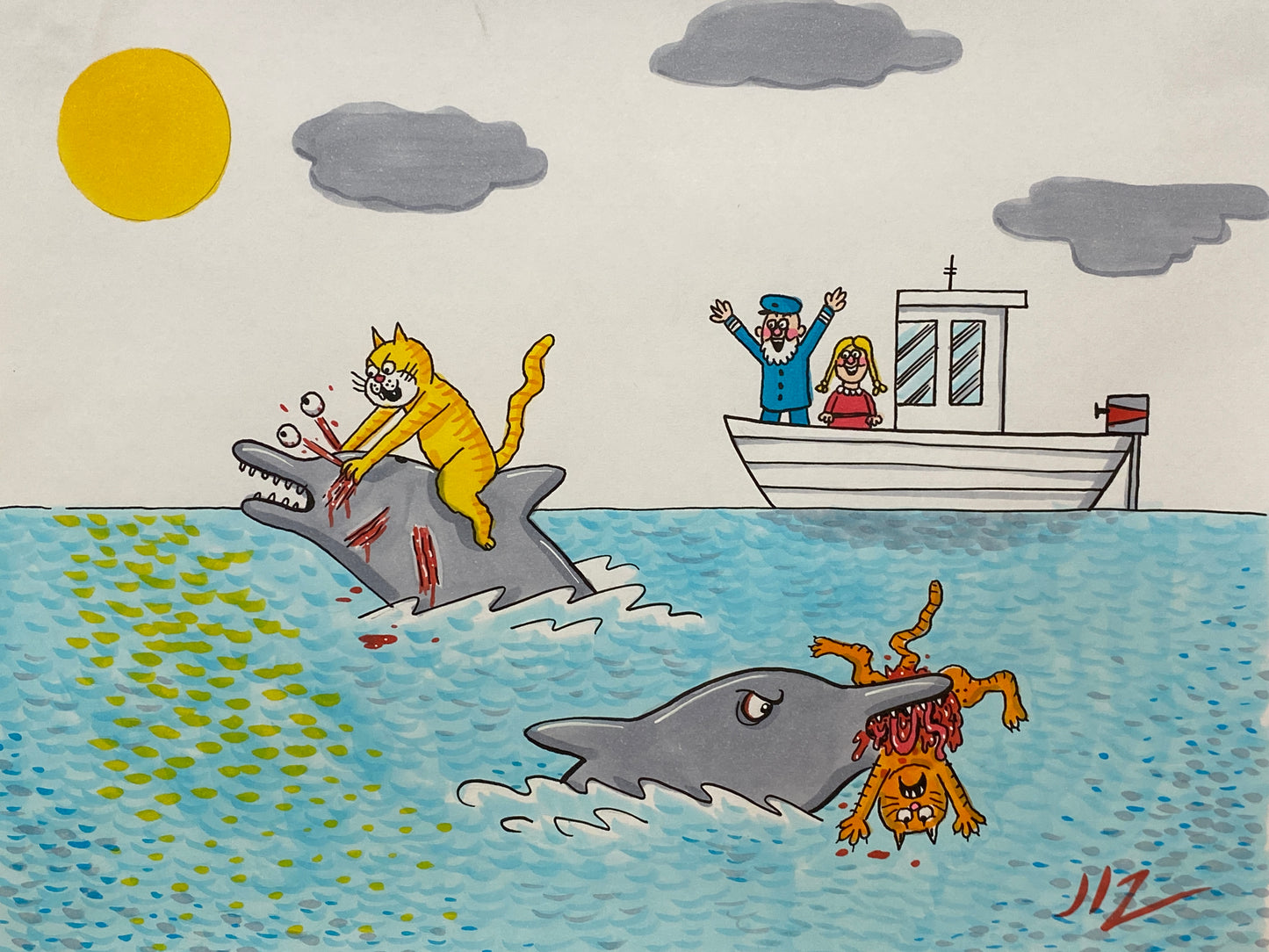 Johnny Ryan - Cartoons on Paper (Row 2 - 14 Artworks)