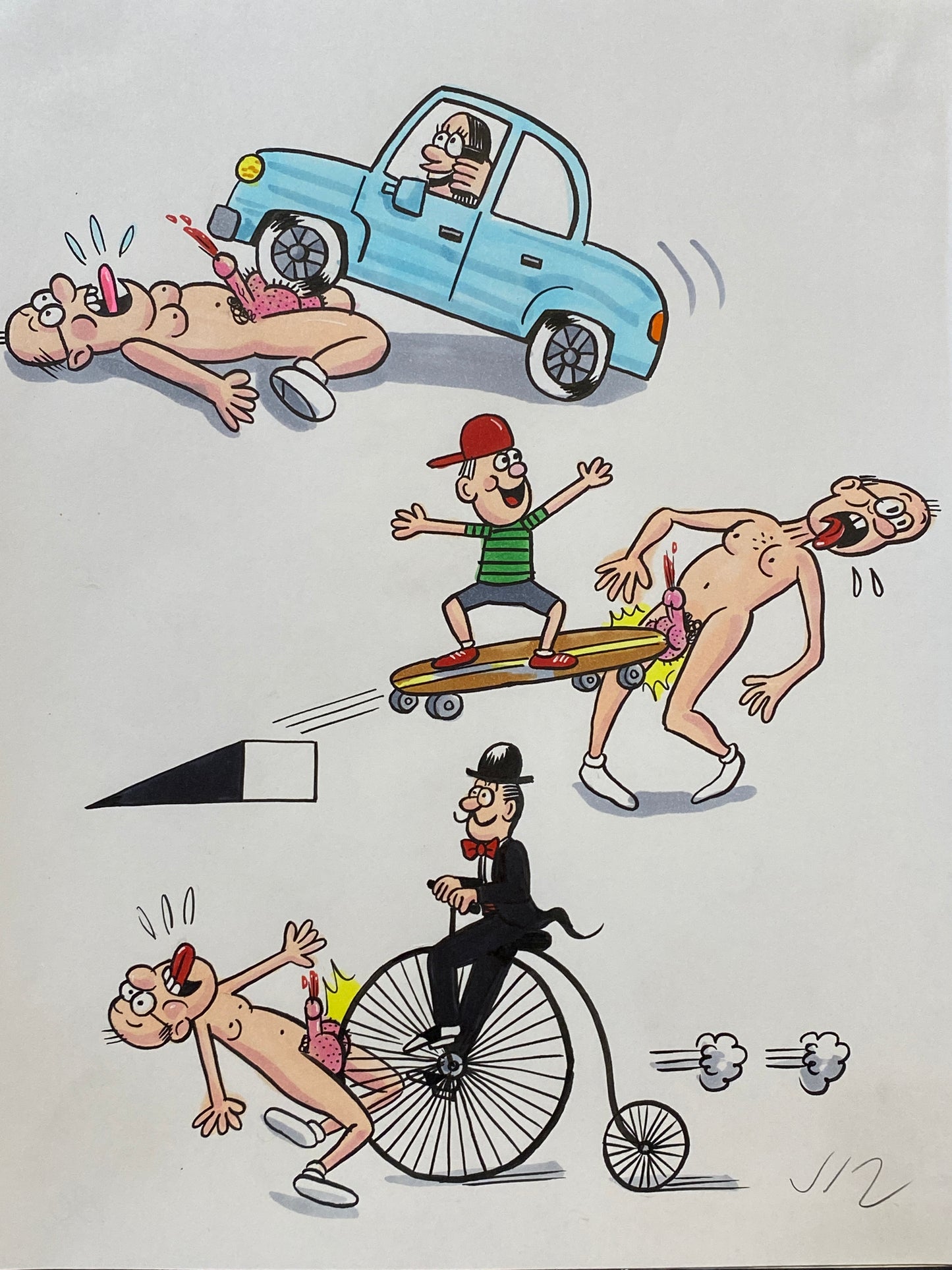 Johnny Ryan - Cartoons on Paper (Row 2 - 14 Artworks)