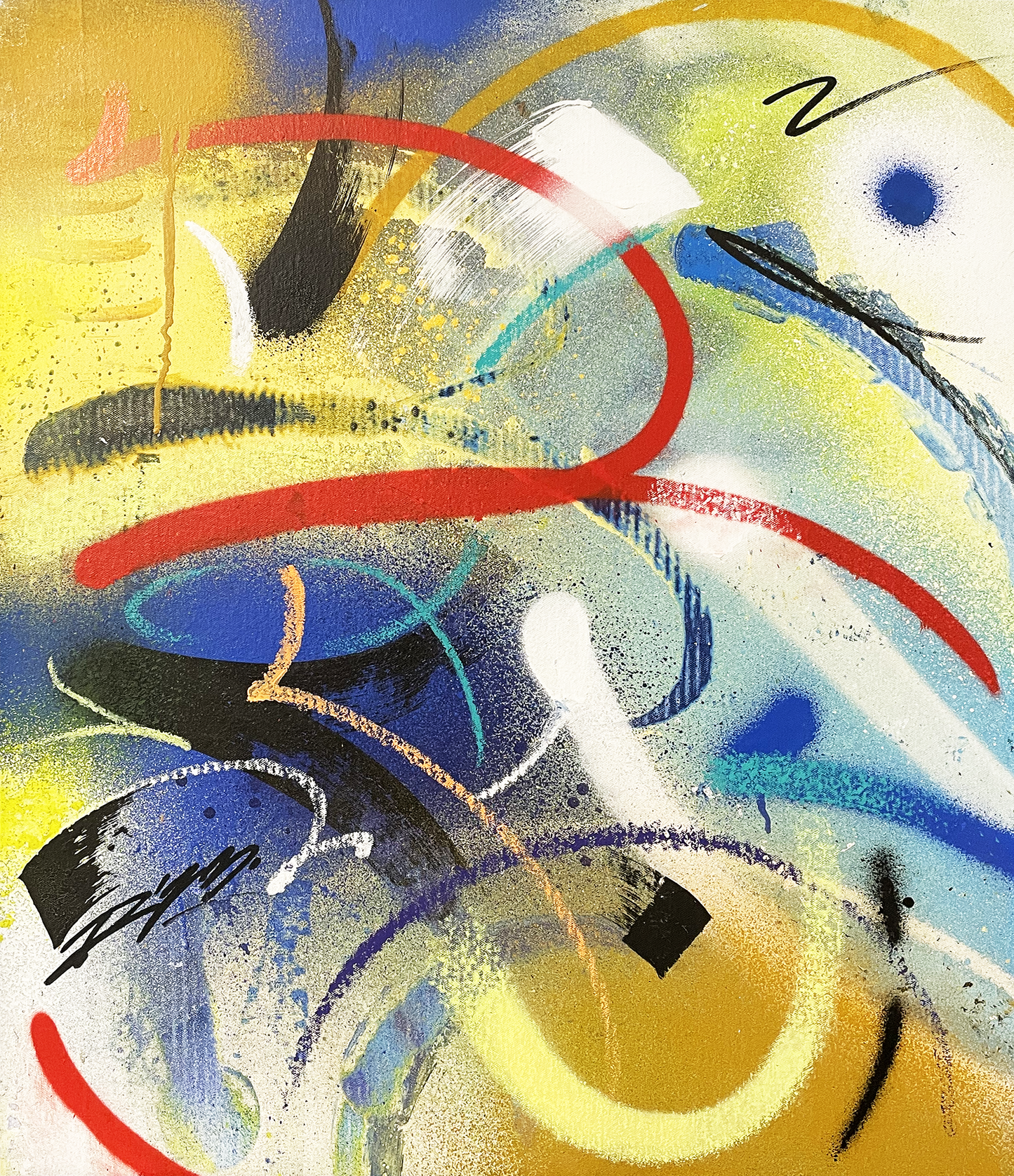 Abstract canvas aerosol painting by RIME MSK