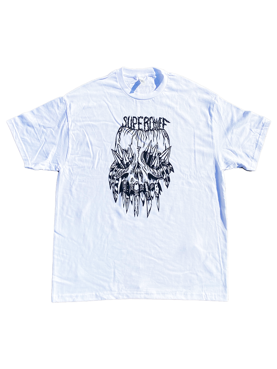 Superchief Skull Logo On White T Shirt