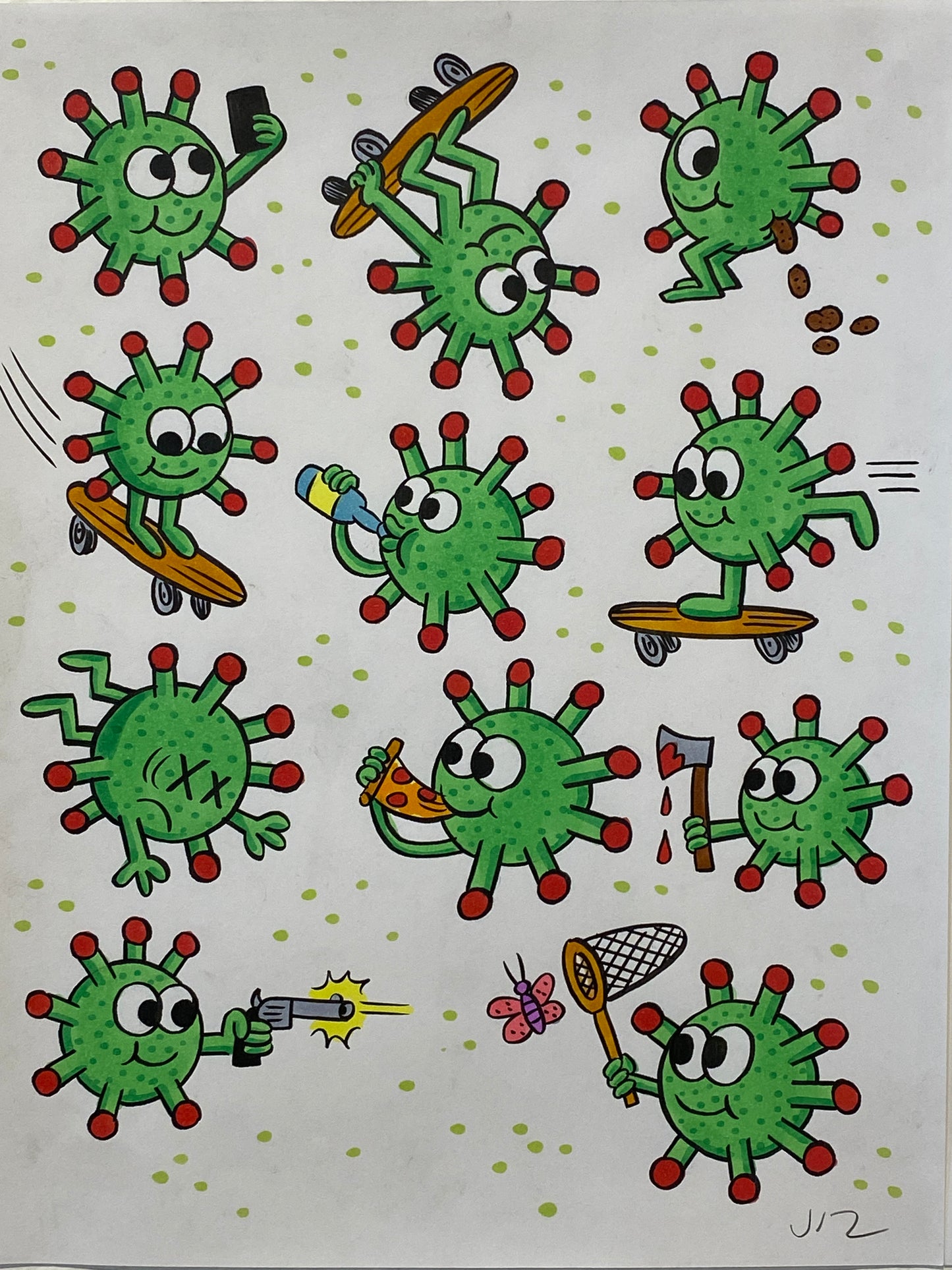 Johnny Ryan - Cartoons on Paper (Row 5 - 15 Artworks)