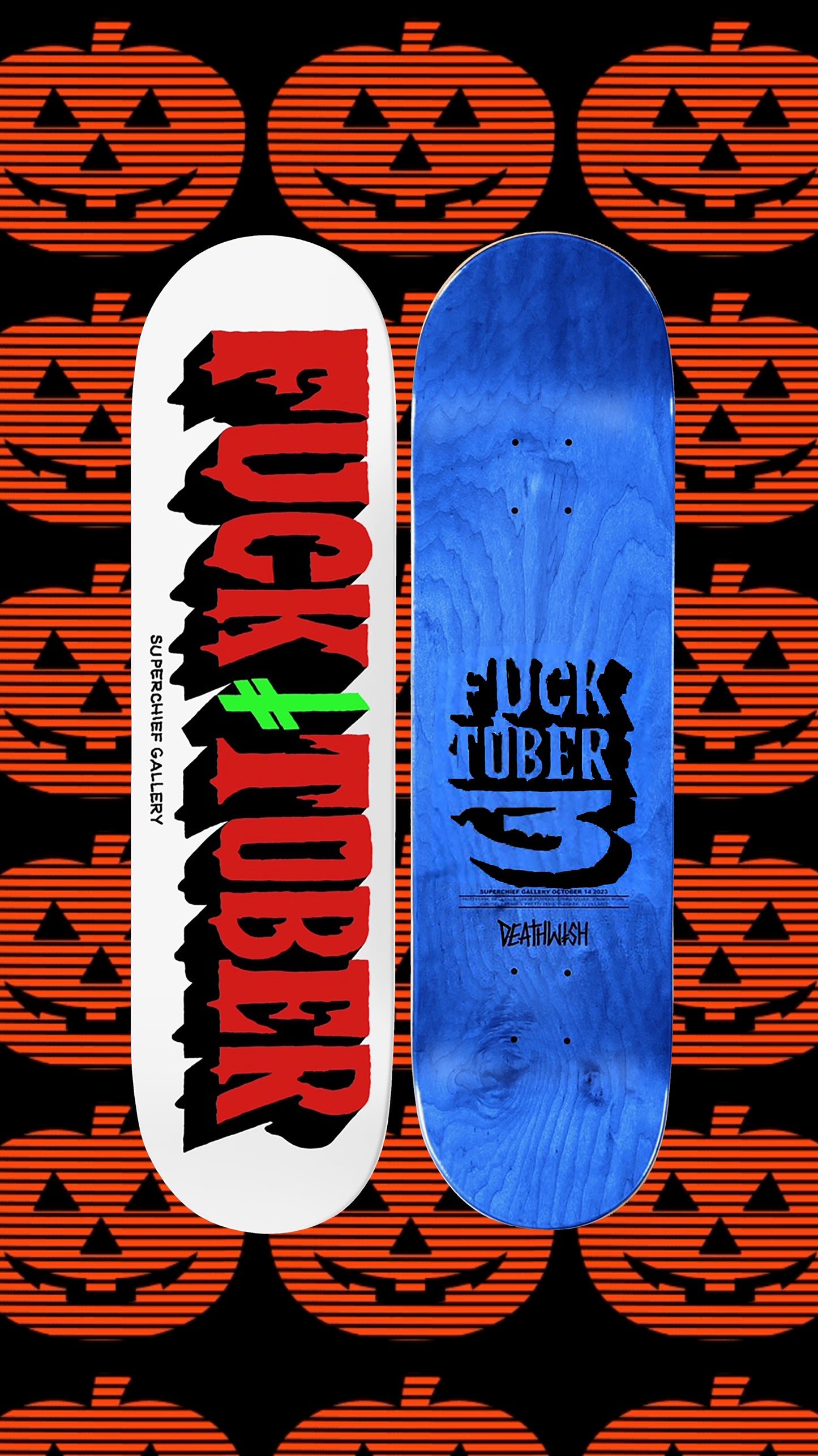 DEATHWISH X FUCKTOBER Collab Skate Deck