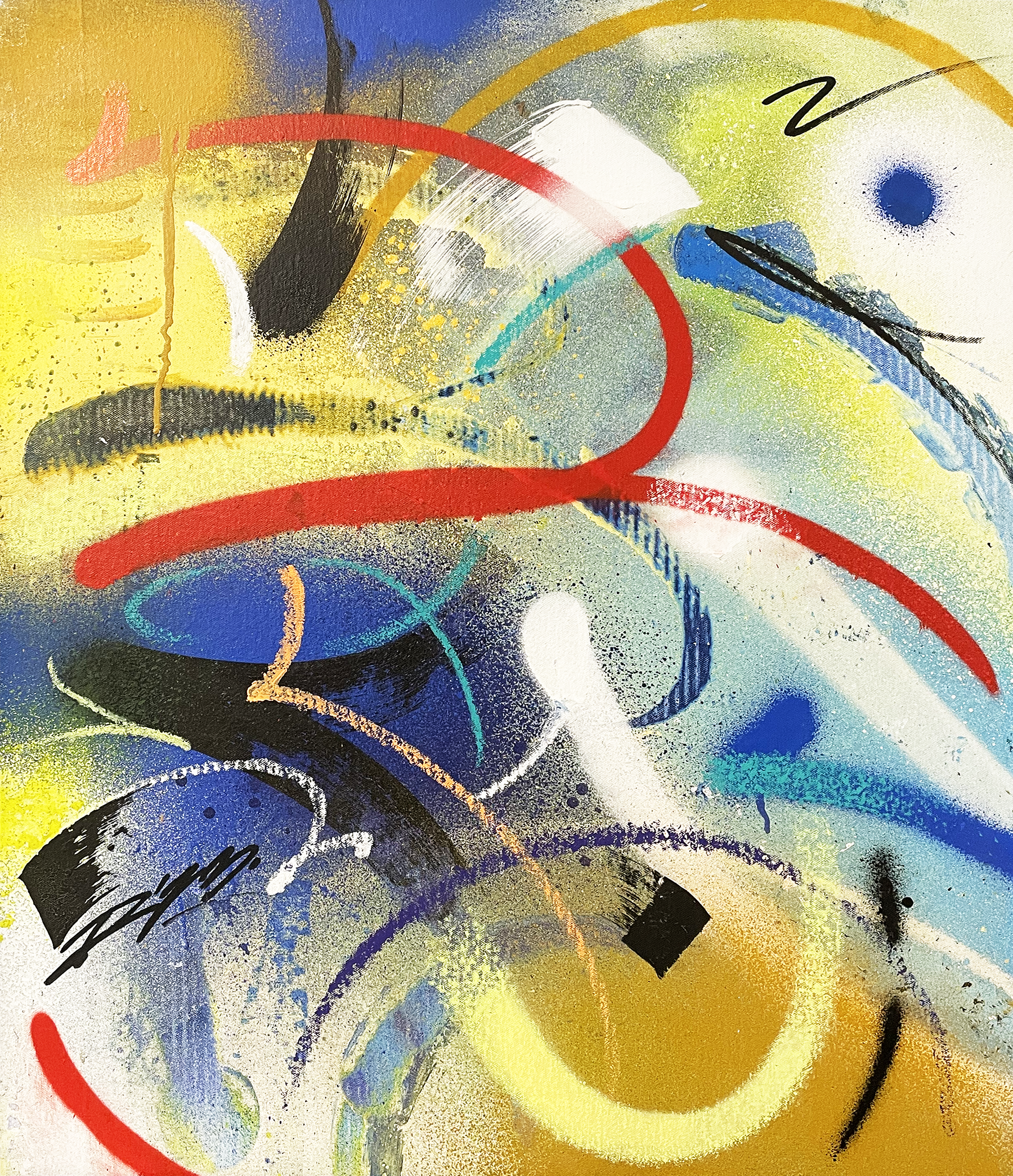 Abstract canvas aerosol painting by RIME MSK 