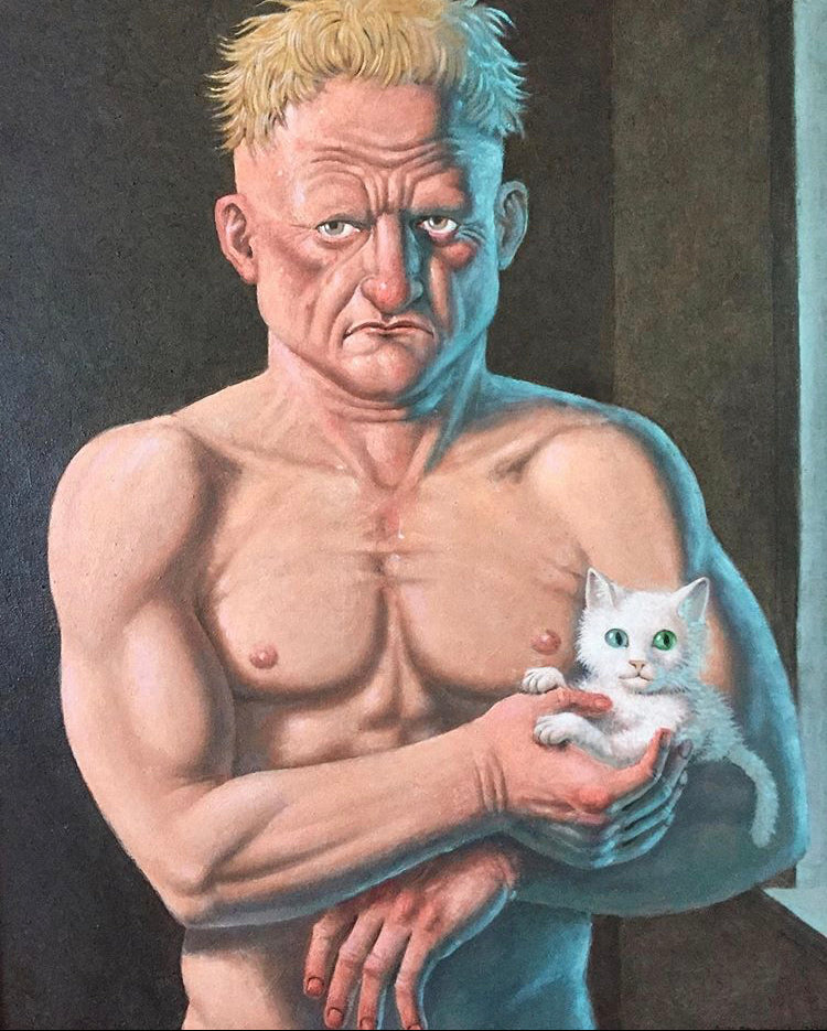 Guy Colwell - Grave Man with Kitten